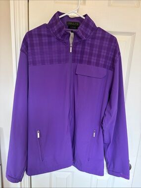 Purple Women’s Utility Jacket with Plaid Yoke